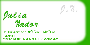 julia nador business card